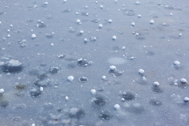 An ongoing hailstorm in Texas